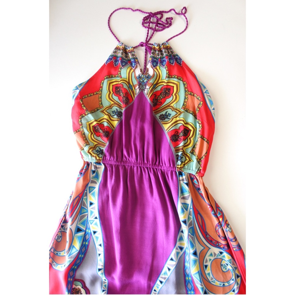 ❌SOLD❌ Flying Tomato Printed Halter Maxi Dress